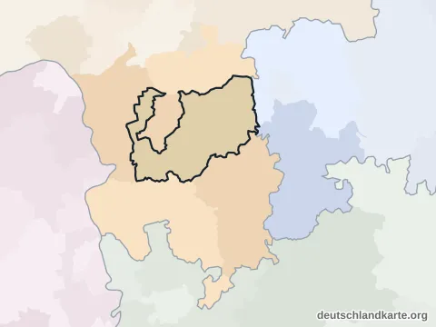 Vorschau: Nachbarkreiskarte vom Landkreis Darmstadt-Dieburg