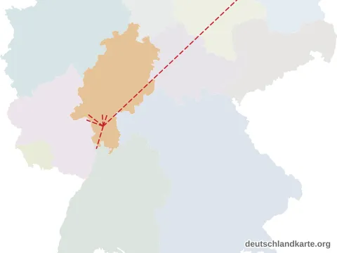 Vorschau: Entfernungskarte von der kreisfreien Stadt Darmstadt