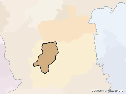 Vorschau: Nachbarkreiskarte von der kreisfreien Stadt Darmstadt
