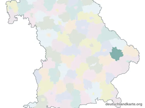 Vorschau: Karte im Bundesland vom Landkreis Deggendorf