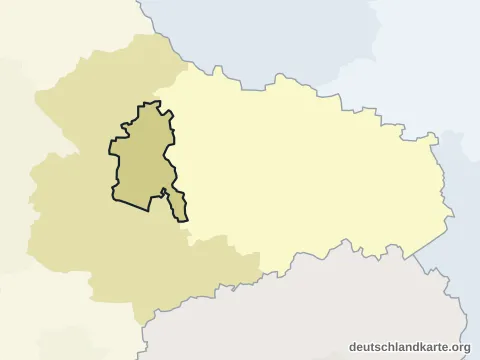 Vorschau: Nachbarkreiskarte von der kreisfreien Stadt Dessau-Roßlau