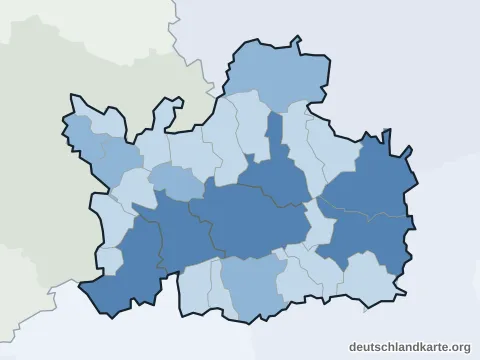 Vorschau: Einwohnerkarte vom Landkreis Dillingen a.d.Donau