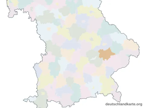 Vorschau: Karte im Bundesland vom Landkreis Dingolfing-Landau