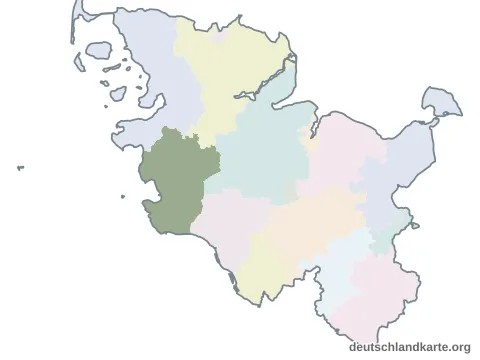 Vorschau: Karte im Bundesland vom Kreis Dithmarschen