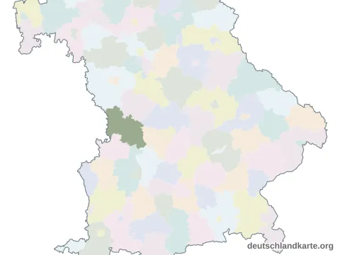 Vorschau: Karte im Bundesland vom Landkreis Donau-Ries