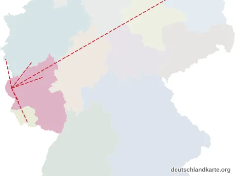 Entfernungskarte: Eifelkreis Bitburg-Prüm