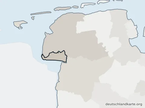 Vorschau: Nachbarkreiskarte von der kreisfreien Stadt Emden