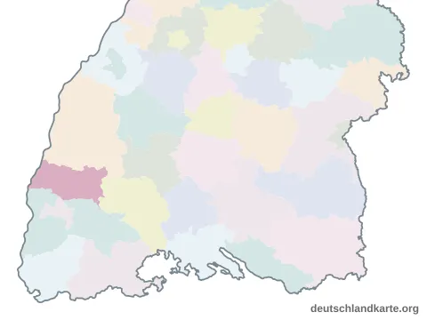 Vorschau: Karte im Bundesland vom Landkreis Emmendingen