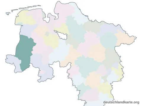 Karte im Bundesland: Landkreis Emsland