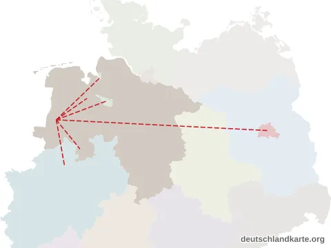 Entfernungskarte: Landkreis Emsland