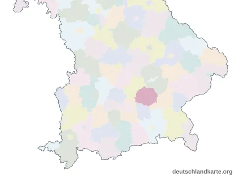 Vorschau: Karte im Bundesland vom Landkreis Erding