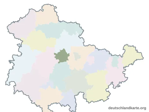 Vorschau: Karte im Bundesland von der kreisfreien Stadt Erfurt