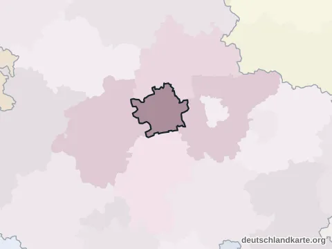 Vorschau: Nachbarkreiskarte von der kreisfreien Stadt Erfurt