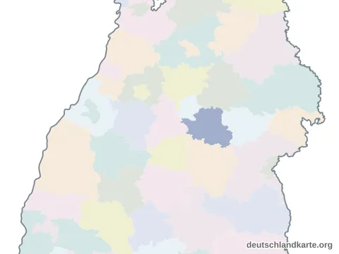 Vorschau: Karte im Bundesland vom Landkreis Esslingen