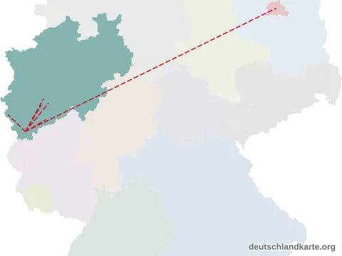 Vorschau: Entfernungskarte vom Kreis Euskirchen