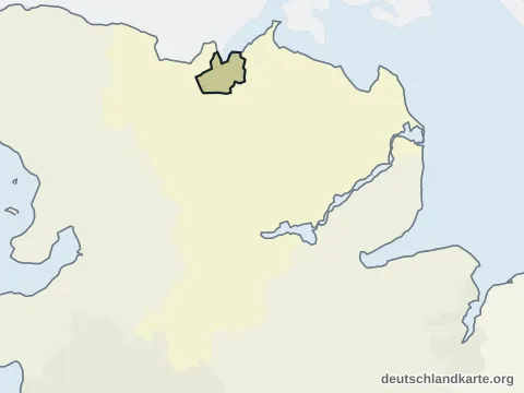 Vorschau: Nachbarkreiskarte von der kreisfreien Stadt Flensburg