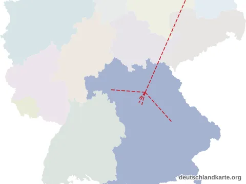 Vorschau: Entfernungskarte vom Landkreis Forchheim
