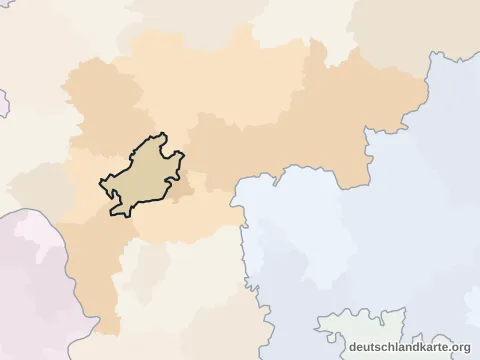Vorschau: Nachbarkreiskarte von der kreisfreien Stadt Frankfurt am Main