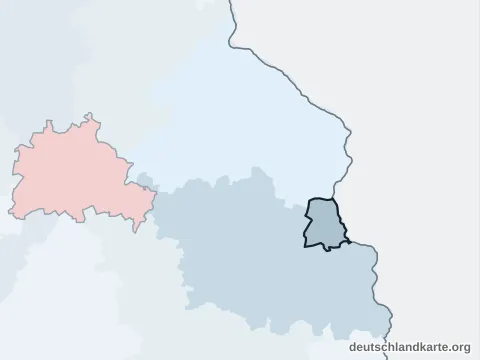 Vorschau: Nachbarkreiskarte von der kreisfreien Stadt Frankfurt (Oder)