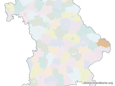 Vorschau: Karte im Bundesland vom Landkreis Freyung-Grafenau