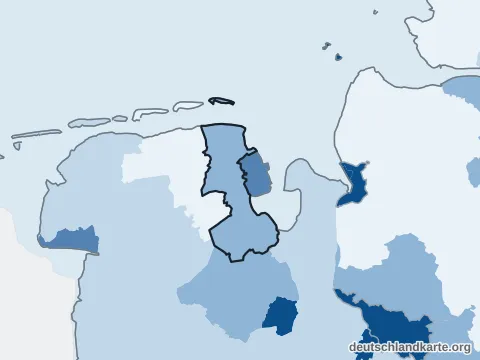 Vorschau: Bevölkerungsdichte vom Landkreis Friesland