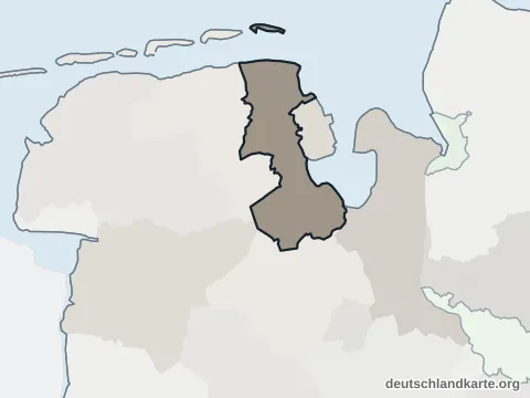 Vorschau: Nachbarkreiskarte vom Landkreis Friesland