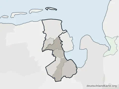 Vorschau: Ortskarte vom Landkreis Friesland
