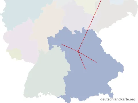 Vorschau: Entfernungskarte von der kreisfreien Stadt Fürth