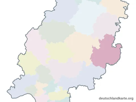 Vorschau: Karte im Bundesland vom Landkreis Fulda