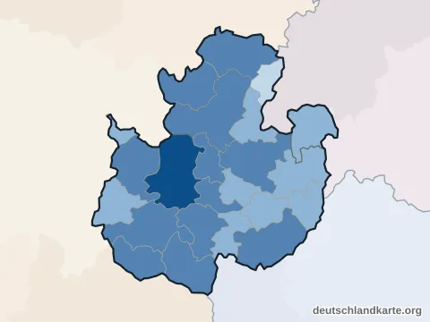 Vorschau: Einwohnerkarte vom Landkreis Fulda