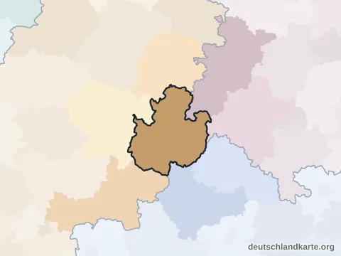 Vorschau: Nachbarkreiskarte vom Landkreis Fulda