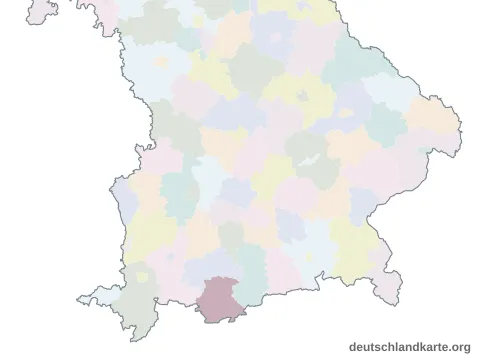 Vorschau: Karte im Bundesland vom Landkreis Garmisch-Partenkirchen