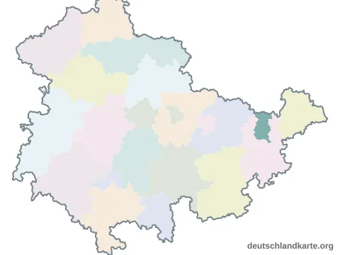 Vorschau: Karte im Bundesland von der kreisfreien Stadt Gera