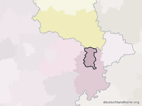 Vorschau: Nachbarkreiskarte von der kreisfreien Stadt Gera