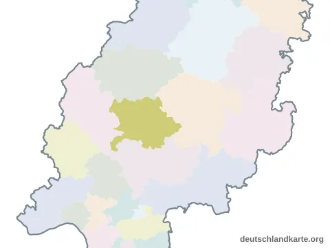 Karte: Landkreis Gießen in Hessen