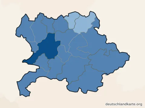 Vorschau: Einwohnerkarte vom Landkreis Gießen
