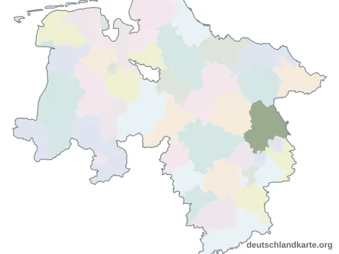 Vorschau: Karte im Bundesland vom Landkreis Gifhorn