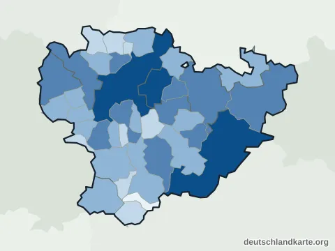 Vorschau: Einwohnerkarte vom Landkreis Göppingen