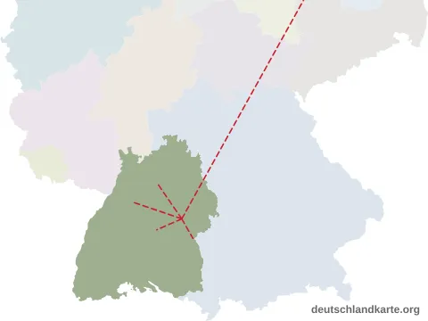 Vorschau: Entfernungskarte vom Landkreis Göppingen