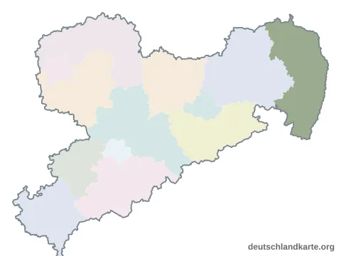 Vorschau: Karte im Bundesland vom Landkreis Görlitz