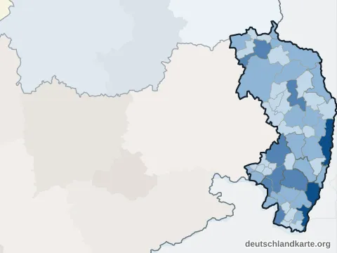 Vorschau: Einwohnerkarte vom Landkreis Görlitz