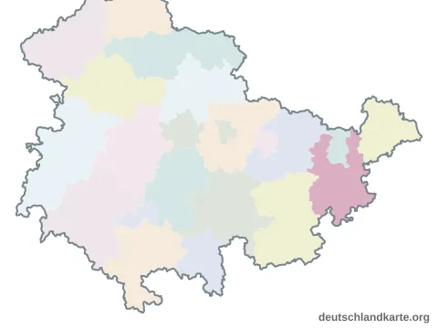 Vorschau: Karte im Bundesland vom Landkreis Greiz