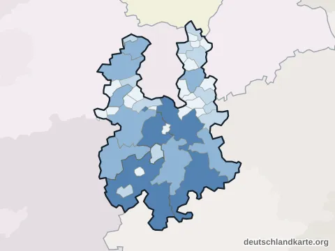 Vorschau: Einwohnerkarte vom Landkreis Greiz