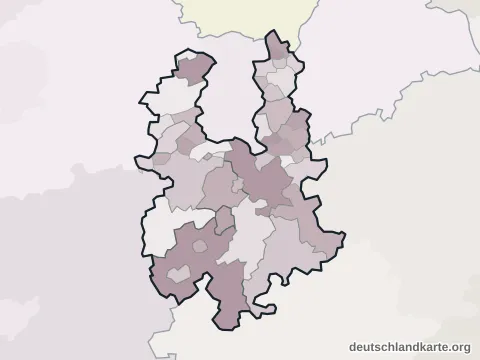 Vorschau: Ortskarte vom Landkreis Greiz