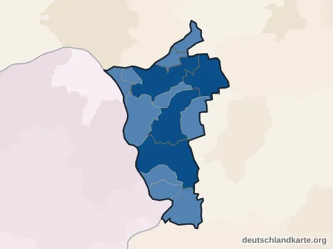 Vorschau: Einwohnerkarte vom Landkreis Groß-Gerau