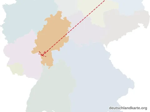 Vorschau: Entfernungskarte vom Landkreis Groß-Gerau