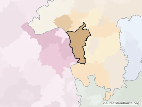 Vorschau: Nachbarkreiskarte vom Landkreis Groß-Gerau