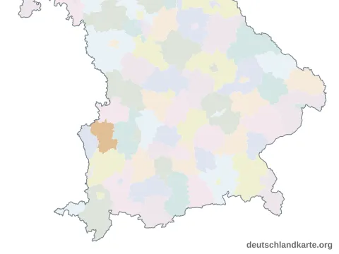 Vorschau: Karte im Bundesland vom Landkreis Günzburg