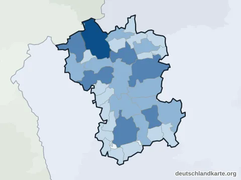 Vorschau: Einwohnerkarte vom Landkreis Günzburg