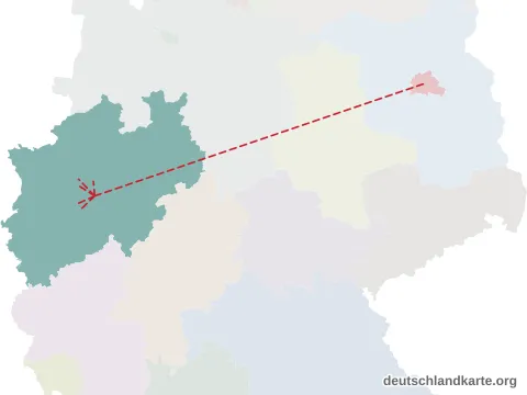 Vorschau: Entfernungskarte von der kreisfreien Stadt Hagen